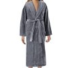 Classic Turkish Towels - Unisex Luxury Plush Velour Premium Cotton Bathrobe - Ultra Soft And Absorbent Long Robe - Classic Turkish Towels