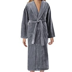 Classic Turkish Towels - Unisex Luxury Plush Velour Premium Cotton Bathrobe - Ultra Soft And Absorbent Long Robe - Classic Turkish Towels