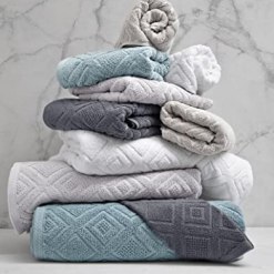 Classic Turkish Towels - Luxury Towel Set for Bathroom, 100% Turkish Cotton, Quick Dry, Soft and Absorbent Bath Towels, Hand Towels, and Washcloths, Larue Collection - Classic Turkish Towels