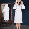 CTT Unisex Bathrobe, 100% Turkish Cotton Hooded Terry Robe, High Absorbent & Quick Dry - Classic Turkish Towels