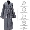 Classic Turkish Towels - Unisex Luxury Plush Velour Premium Cotton Bathrobe - Ultra Soft And Absorbent Long Robe - Classic Turkish Towels
