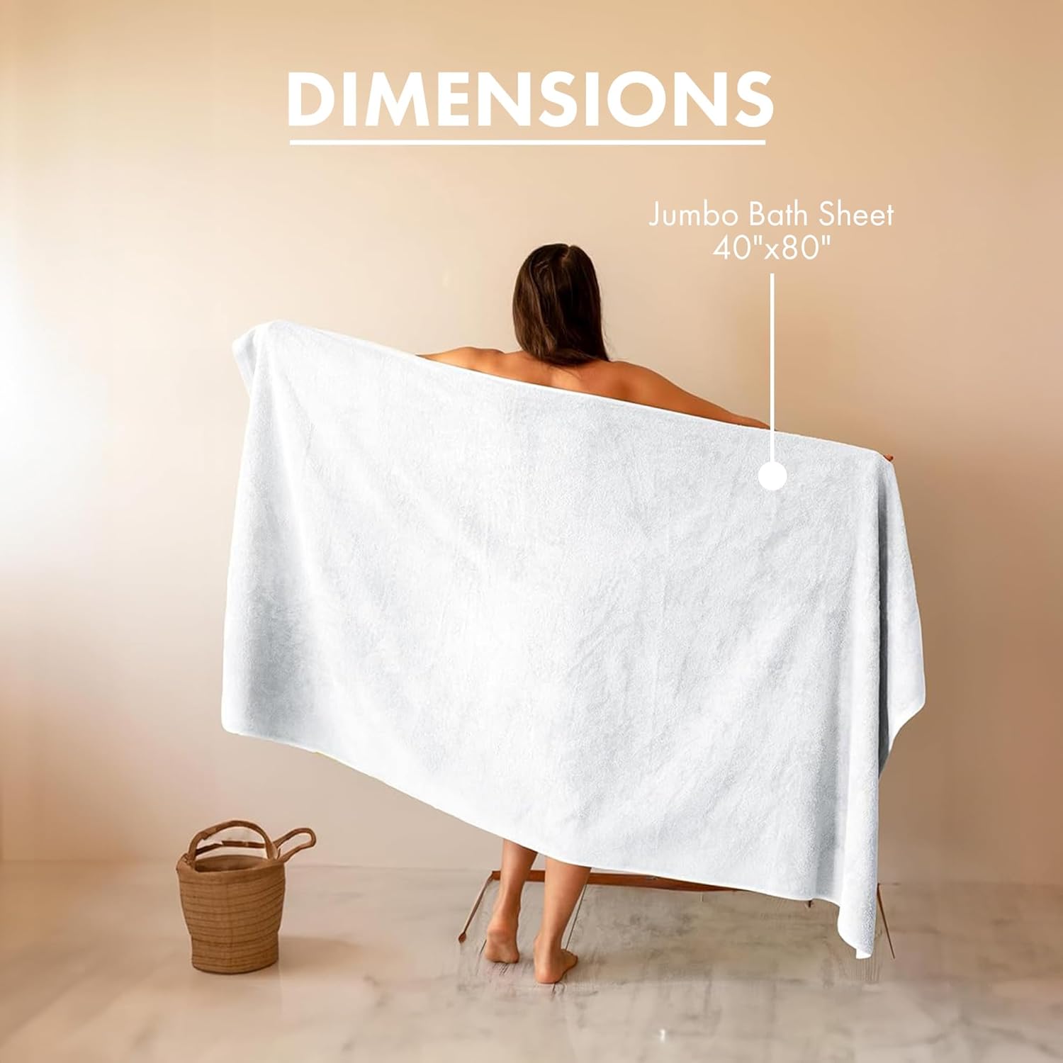 718gJbm1K3L._AC_SL1500.jpg?v=1745266747 Premium Turkish Cotton Jumbo Bath Sheet Towel 40X80" - Classic Turkish Towels