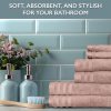 Luxury 6-Piece Shelly Towel Set - 100% Cotton Terry Cloth, 2 Bath Towels, 2 Hand Towels & 2 Washcloths, Soft, Quick Dry & High Absorbent - Classic Turkish Towels