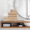 Luxury 6-Piece Shelly Towel Set - 100% Cotton Terry Cloth, 2 Bath Towels, 2 Hand Towels & 2 Washcloths, Soft, Quick Dry & High Absorbent - Classic Turkish Towels