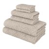 NINE WEST - LaRue Jacquard Diamond Towel Collection Set of 6 - 100% Turkish Cotton - Classic Turkish Towels
