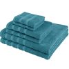 Antalya Turkish Cotton Bath, Hand, Washcloth Hotel Collection - 6 pc Towel Set - Classic Turkish Towels
