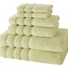 Antalya Turkish Cotton Bath, Hand, Washcloth Hotel Collection - 6 pc Towel Set - Classic Turkish Towels