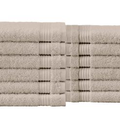 Amadeus Luxury Turkish Cotton Soft Washcloths - 12 Pieces - Classic Turkish Towels